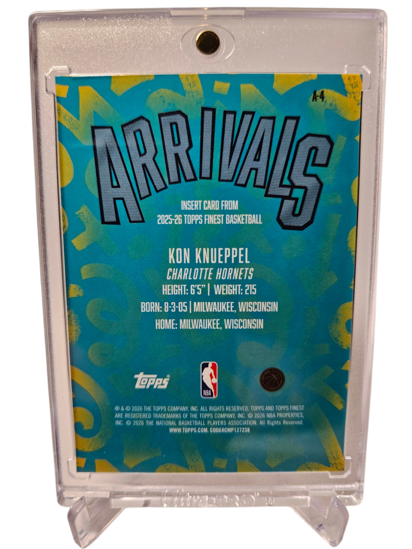2025 Topps Finest #A-4 Kon Knueppel Rookie Card Arrivals