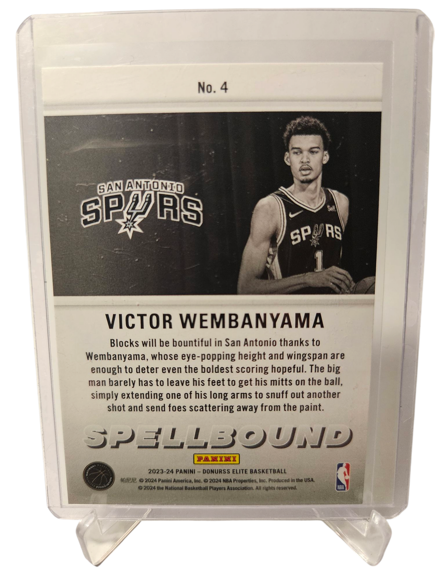 2023-24 Panini Donruss Elite #4 Victor Wembanyama Rookie Card Spellbound B