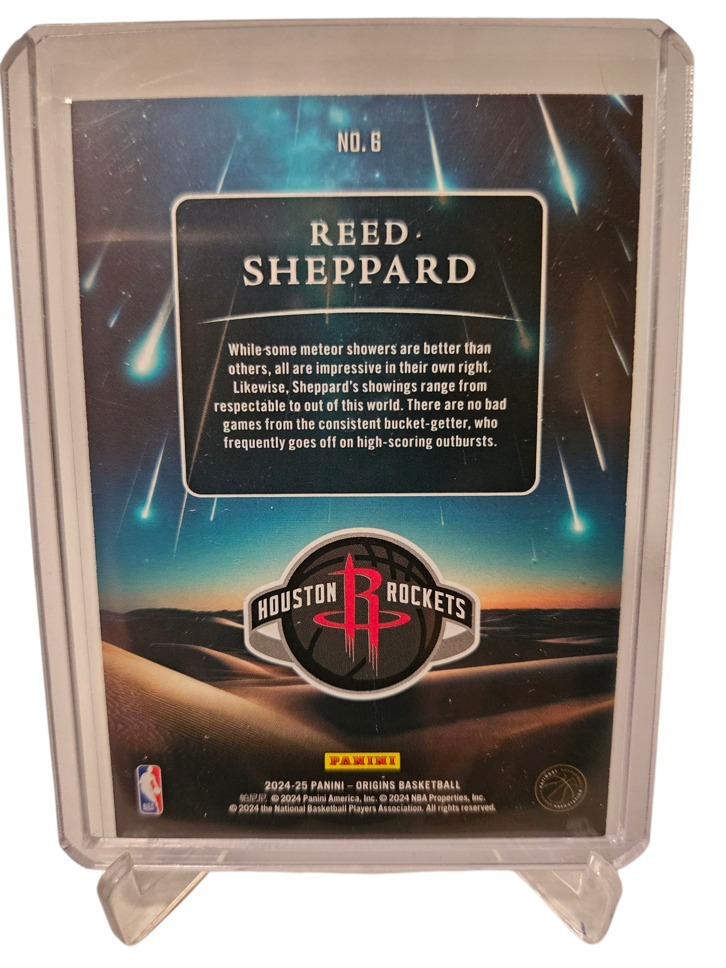 2024-25 Panini Origins #6 Reed Sheppard Rookie Card Meteor Shower