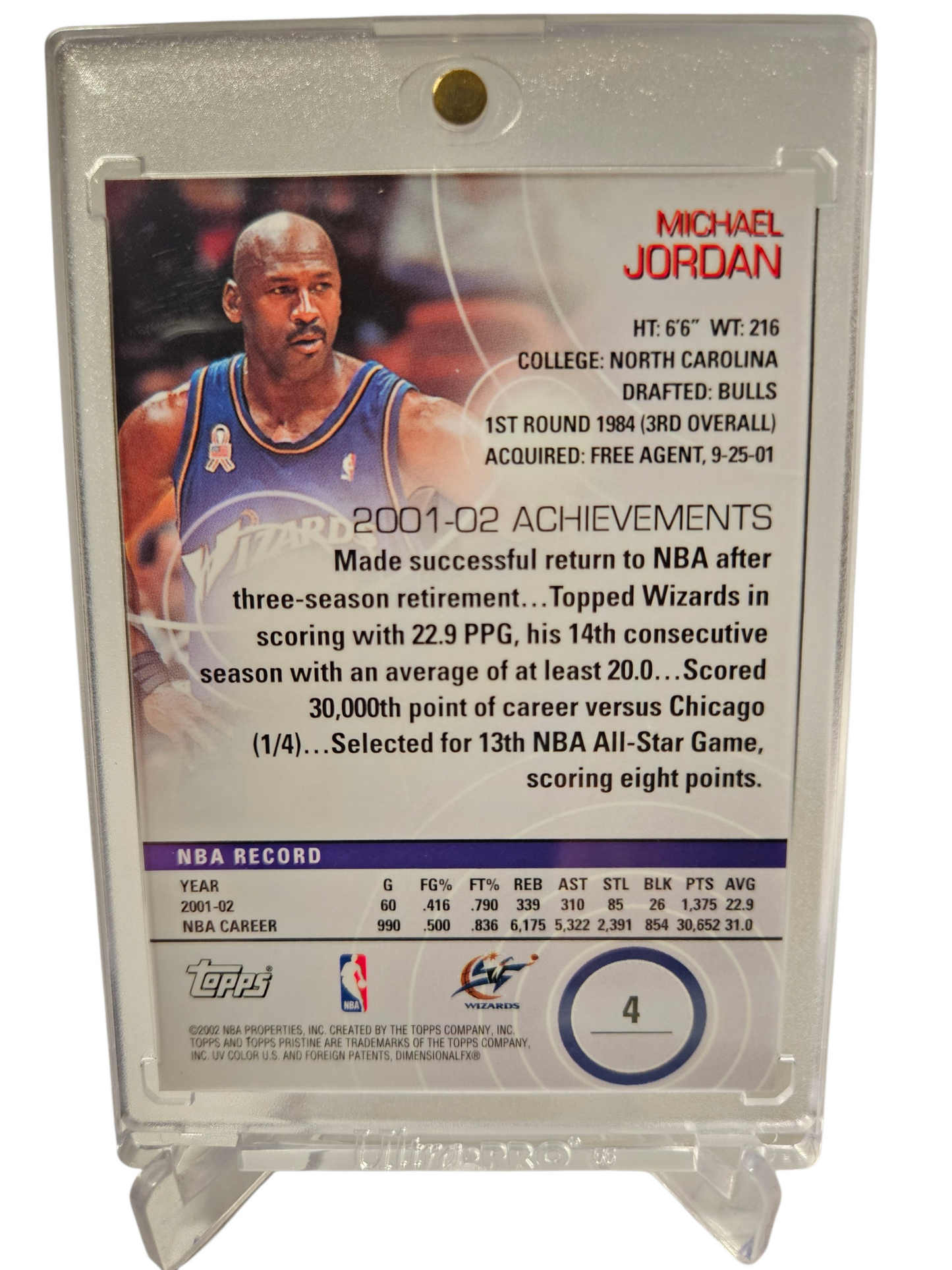 2002 Topps #4 Michael Jordan Topps Pristine