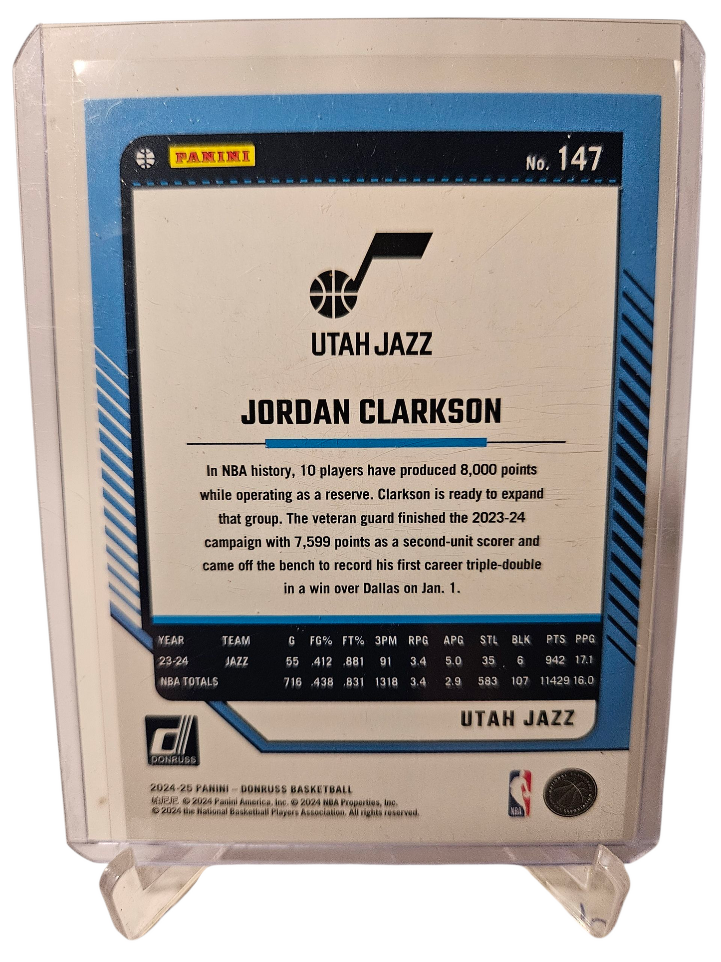 2024-25 Panini Donruss #147 Jordan Clarkson Red Laser Holo 96/99