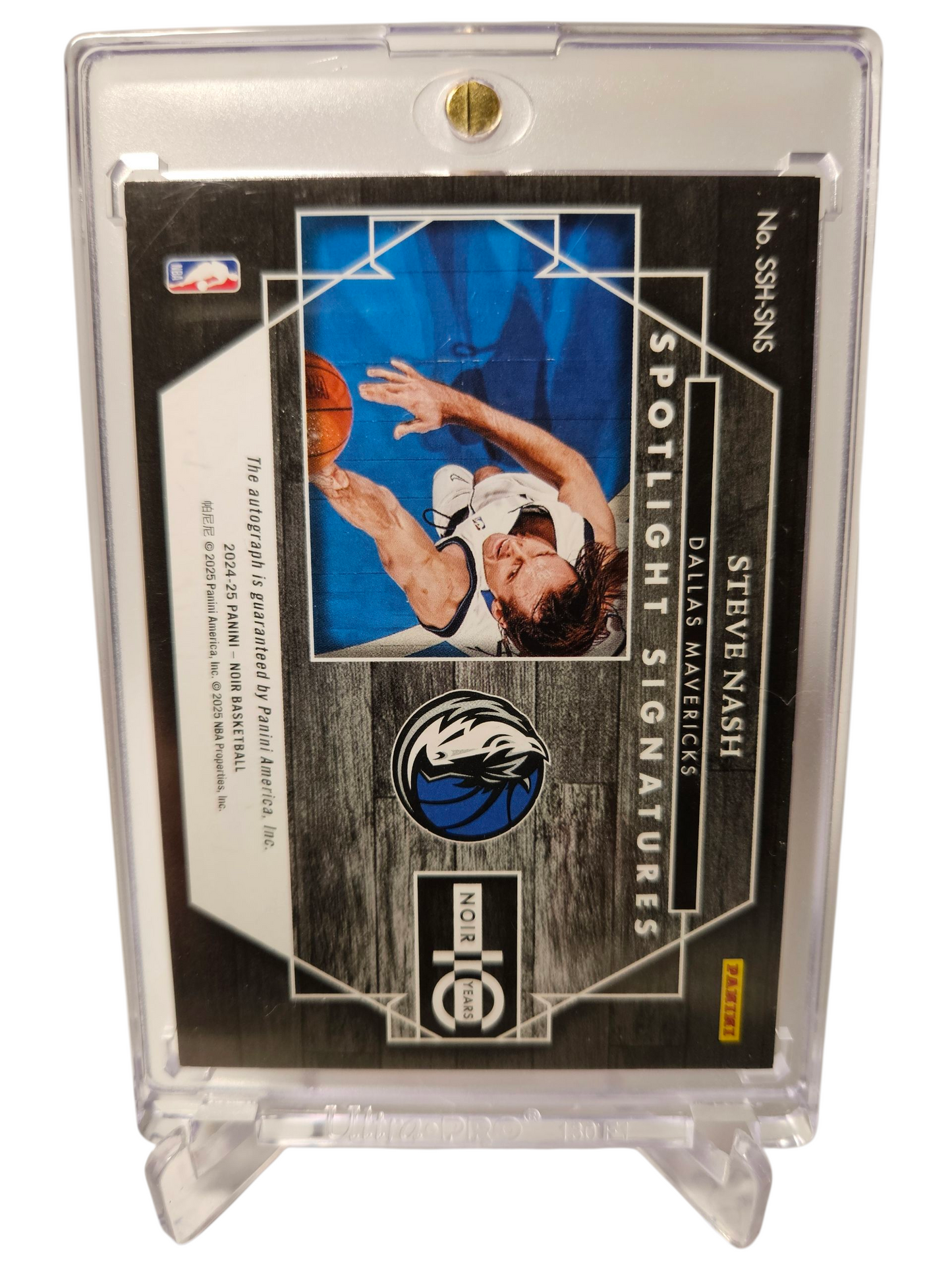2024-25 Panani Noir #SSH- SNS Steve Nash Spotlight Signatures On Card Autograph 98/99