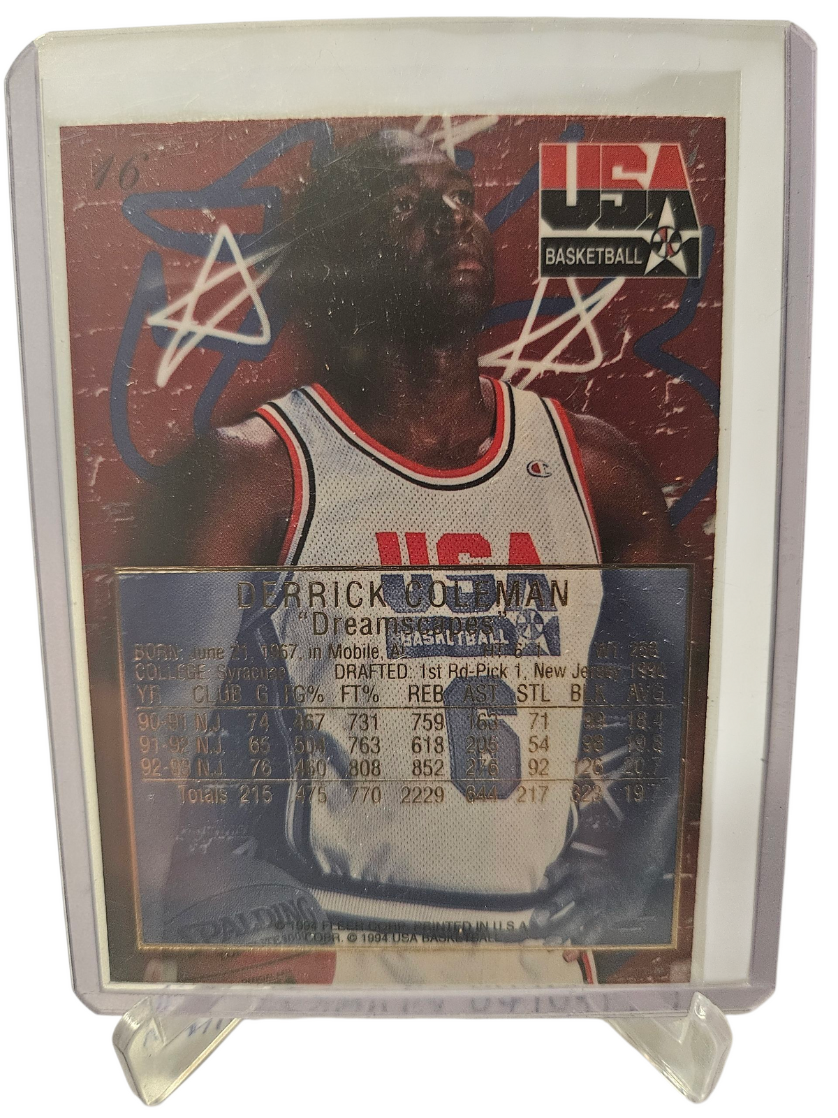 1994 Flair #16 Derrick Coleman USA Basketball Dreamscapes