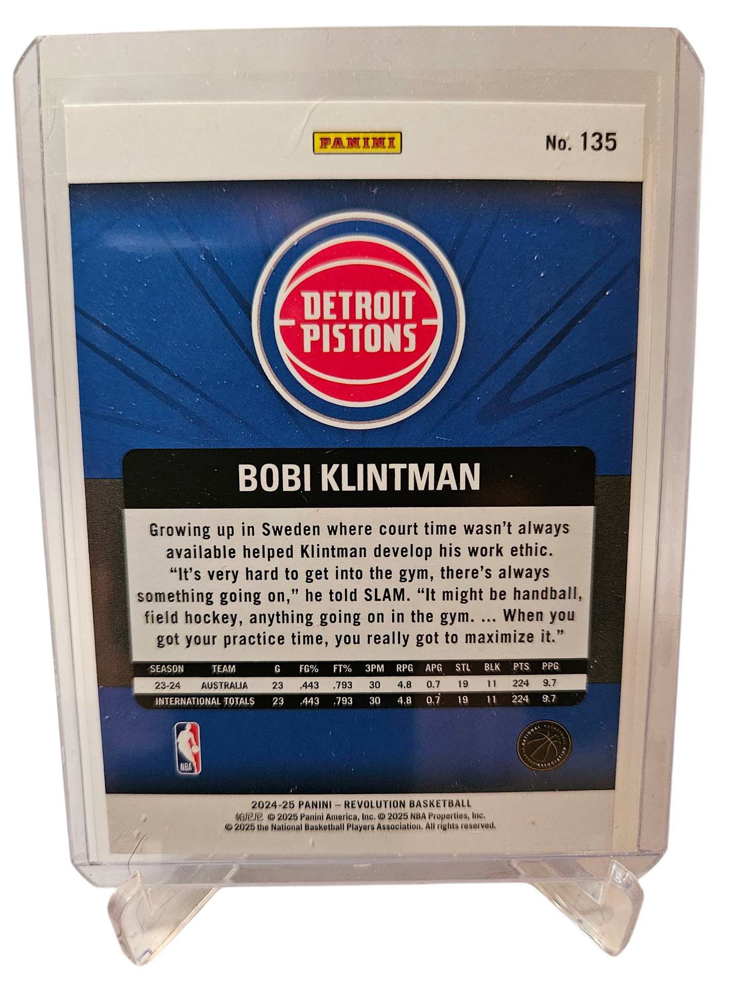 2024-25 Panini Revolution #135 Bobi Klintman Rookie Card