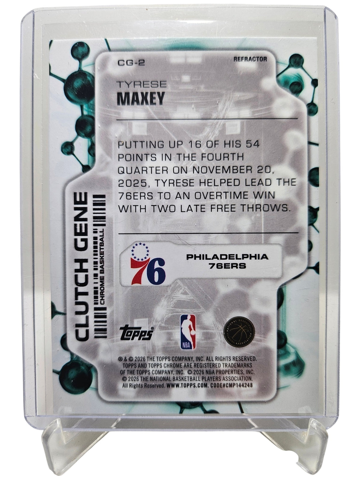 2025-26 Topps Chrome #CG-2 Tyrese Maxey Cluth Gene