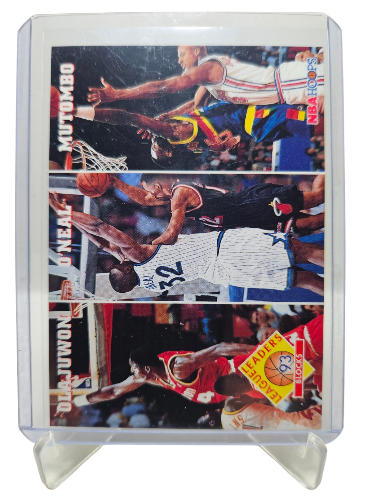 1993 Hoops #290 Olajuwon O'Neal Mutombo League Leaders Blocks