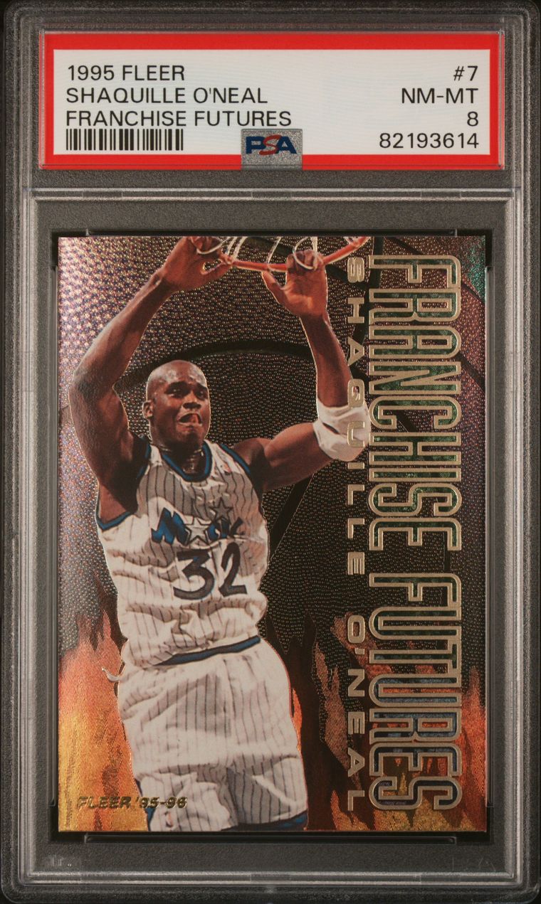 1995 Fleer #7 Shaquille O'Neal Franchise Futures PSA 8 Near Mint