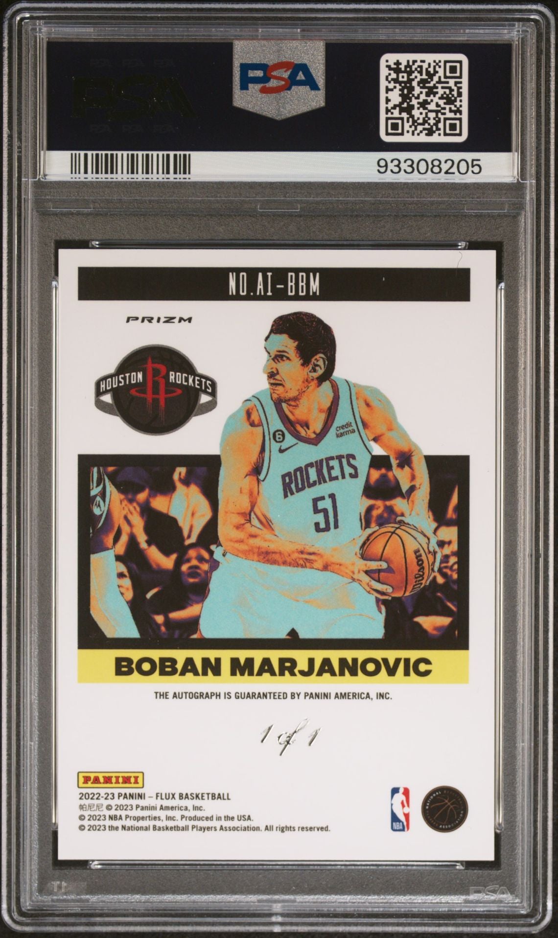 2022-23 Flux #AI-BBM Boban Marjanovic Autograph Influx Gold Vinyl 1 of 1 PSA10 Auto