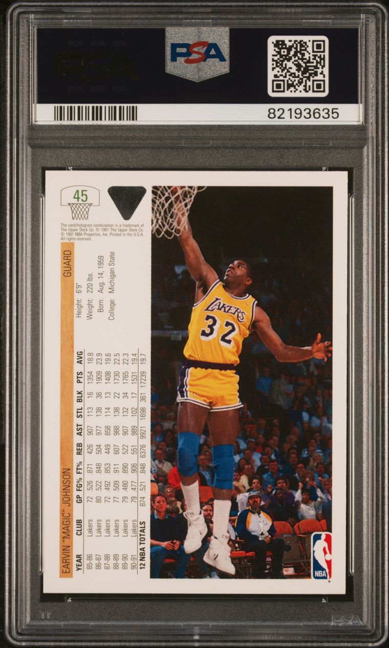 1991 Upper Deck #45 Magic Johnson PSA 9 Mint