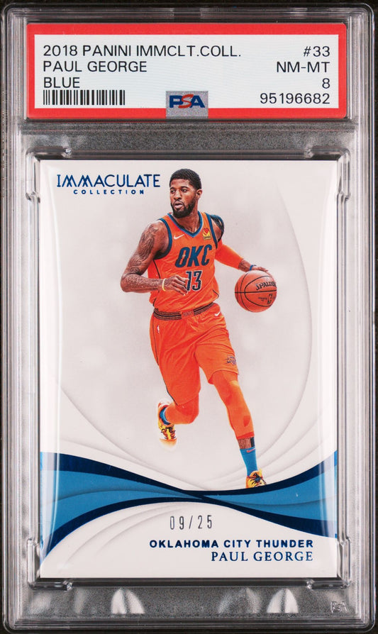 2018-19 Panini Immaculate Collection #33 Paul George 09/25 PSA9 NM-MT