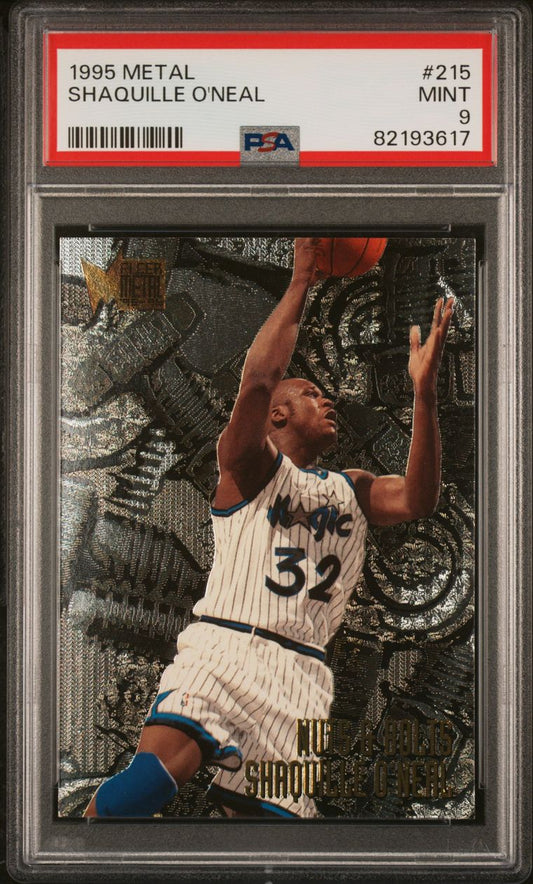 1995 Metal #215 Shaquille O'Neal Nuts And Bolts PSA 9 Mint