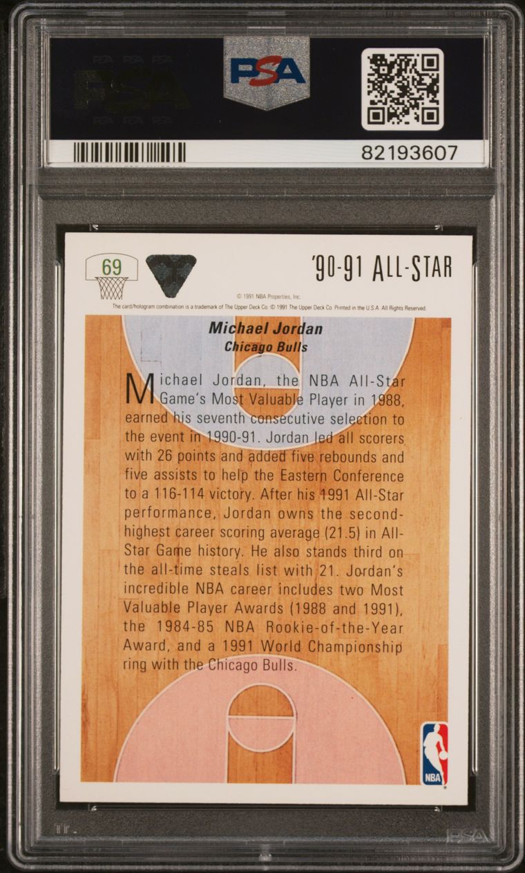 1991 Upper Deck #69 Michael Jordan East All Star PSA 9 Mint