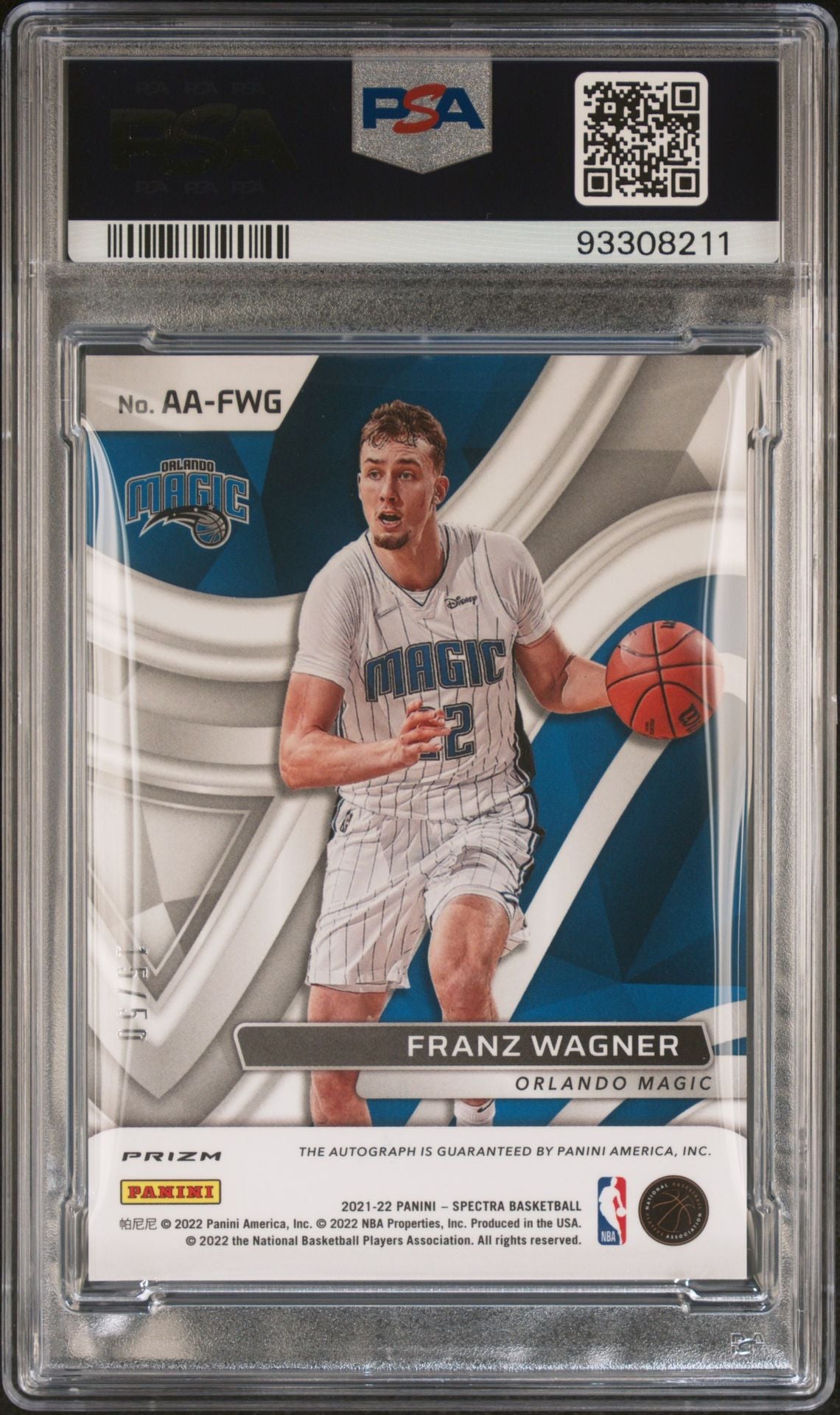 2021-22 Panini Spectra #AA-FWG Franz Wagner Rookie Card Aspiring Autograph 24/99 PSA10 Auto