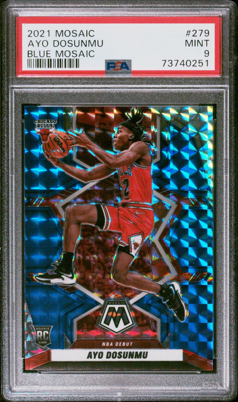 Ayo Dosunmu Rookie Card Blue Mosaic PSA 9 Mint 04/99