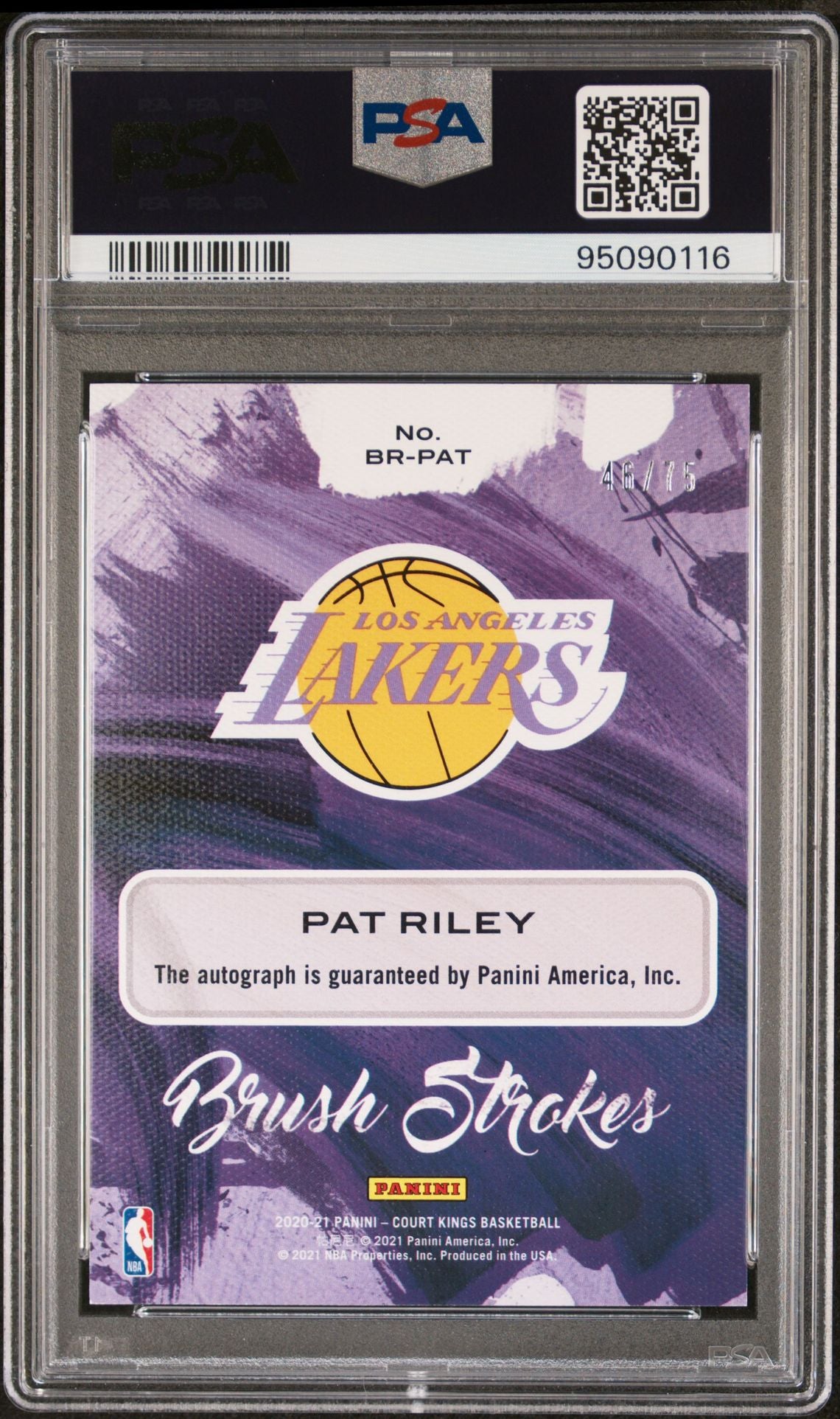 2020-21 Panini Court Kings #BR-PAT Pat Riley Autograph Brush Strokes 46/75 PSA10 Auto