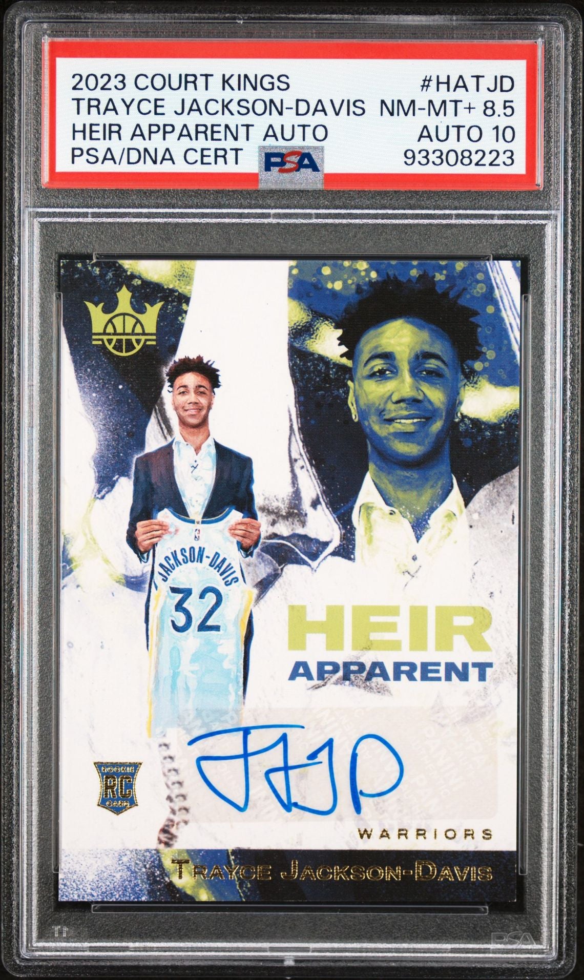 2023-24 Panini Court Kings #HA-TJD Trayce Jackson-Davis Rookie Card Heir Apparent Autograph 034/125 PSA10 Auto