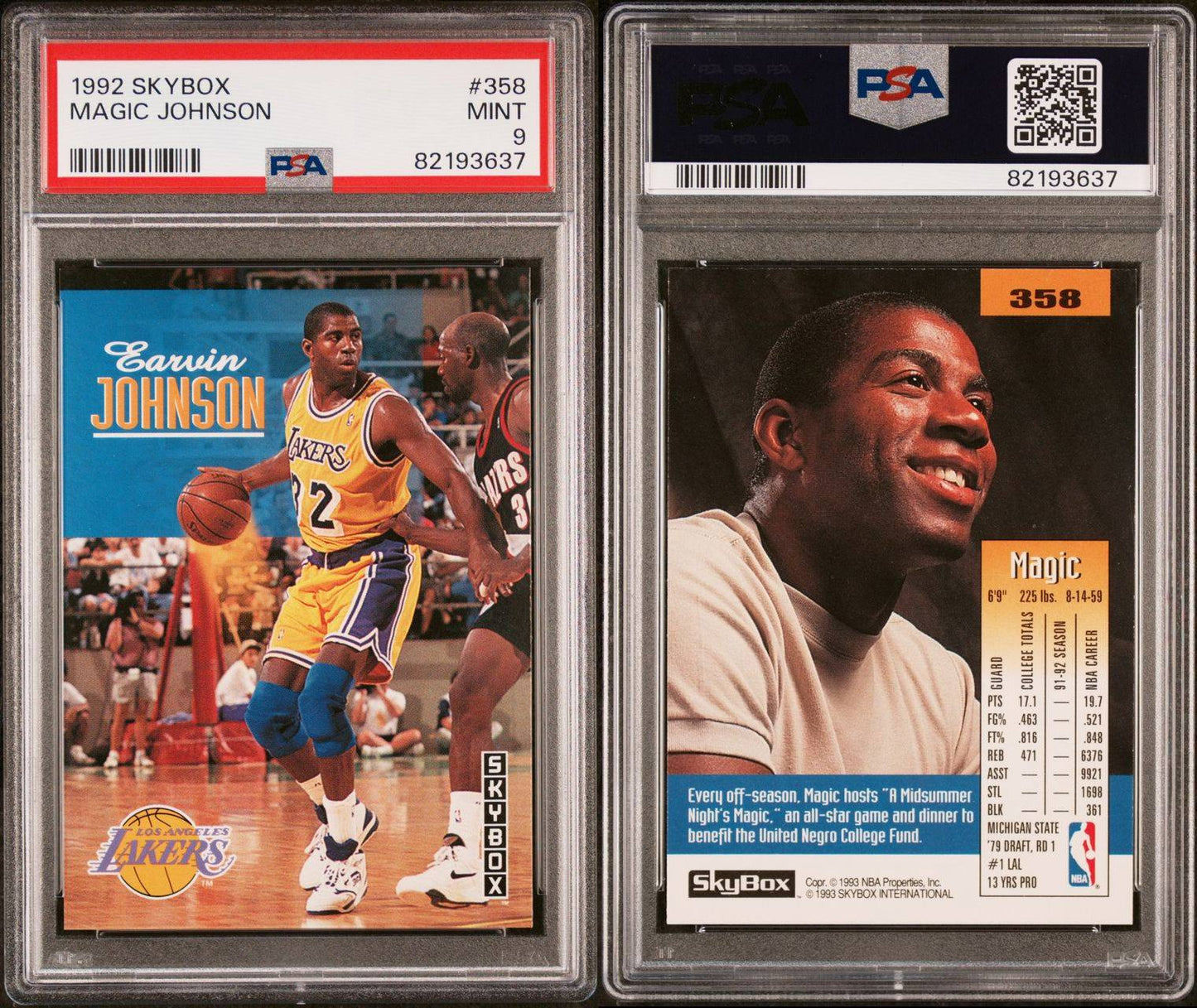 1992 Sky Box #358 Magic Johnson PSA 9 Mint