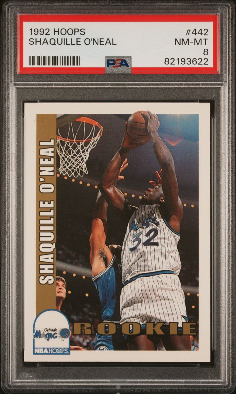 1992 Hoops #442 Shaquille O'Neal Rookie Card PSA 8 Near Mint