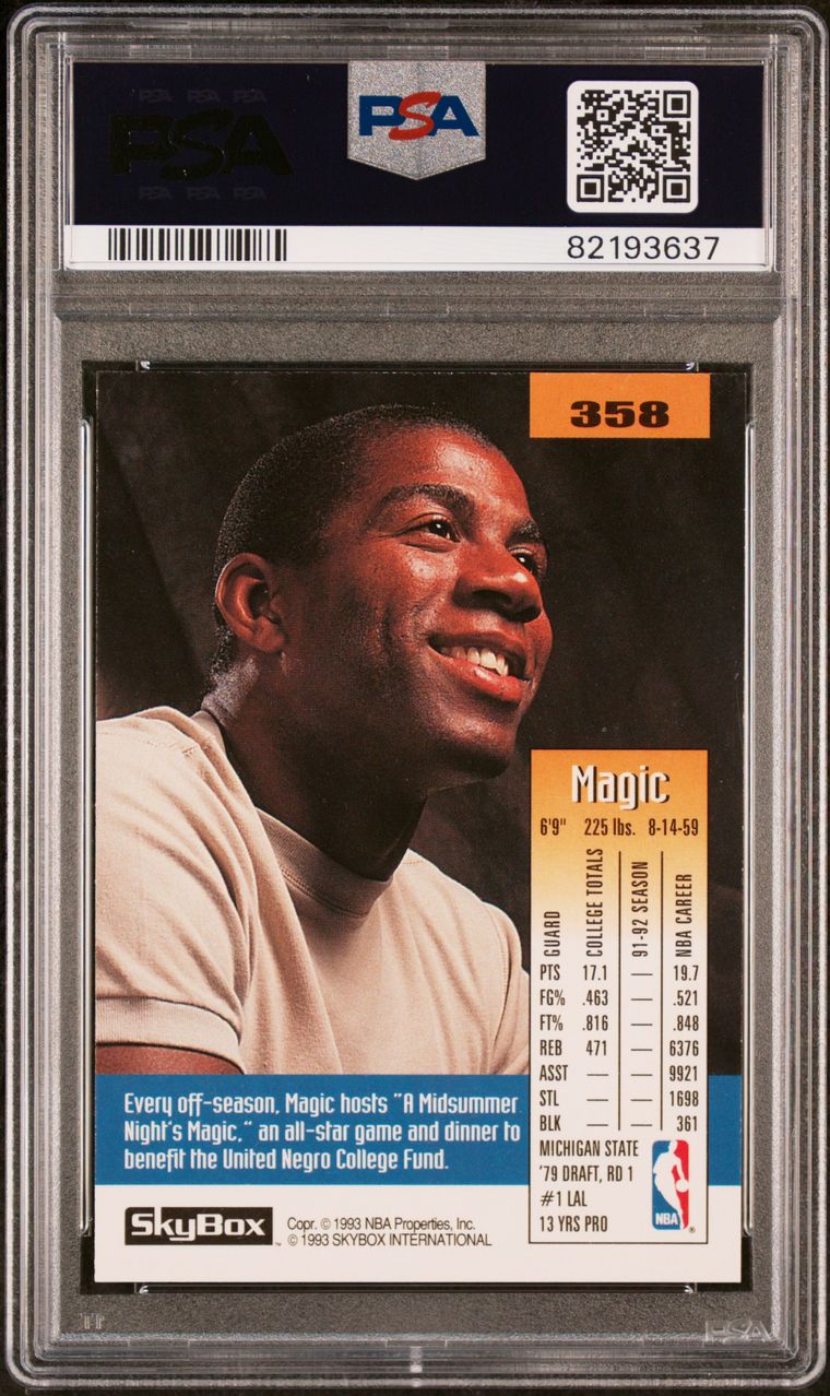 1992 Sky Box #358 Magic Johnson PSA 9 Mint