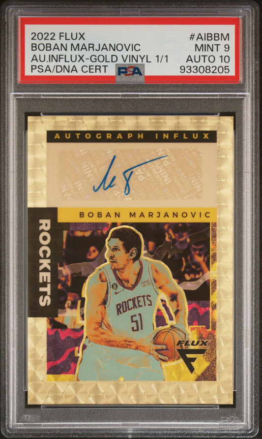 2022-23 Flux #AI-BBM Boban Marjanovic Autograph Influx Gold Vinyl 1 of 1 PSA10 Auto