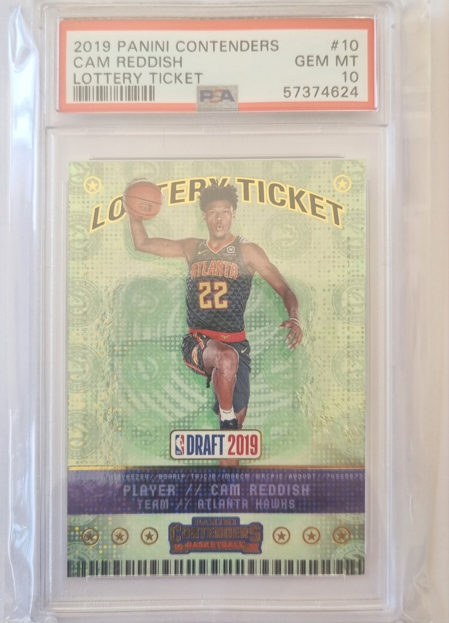 Cam Reddish Rookie Card Lottery Ticket PSA 10 Gem Mint