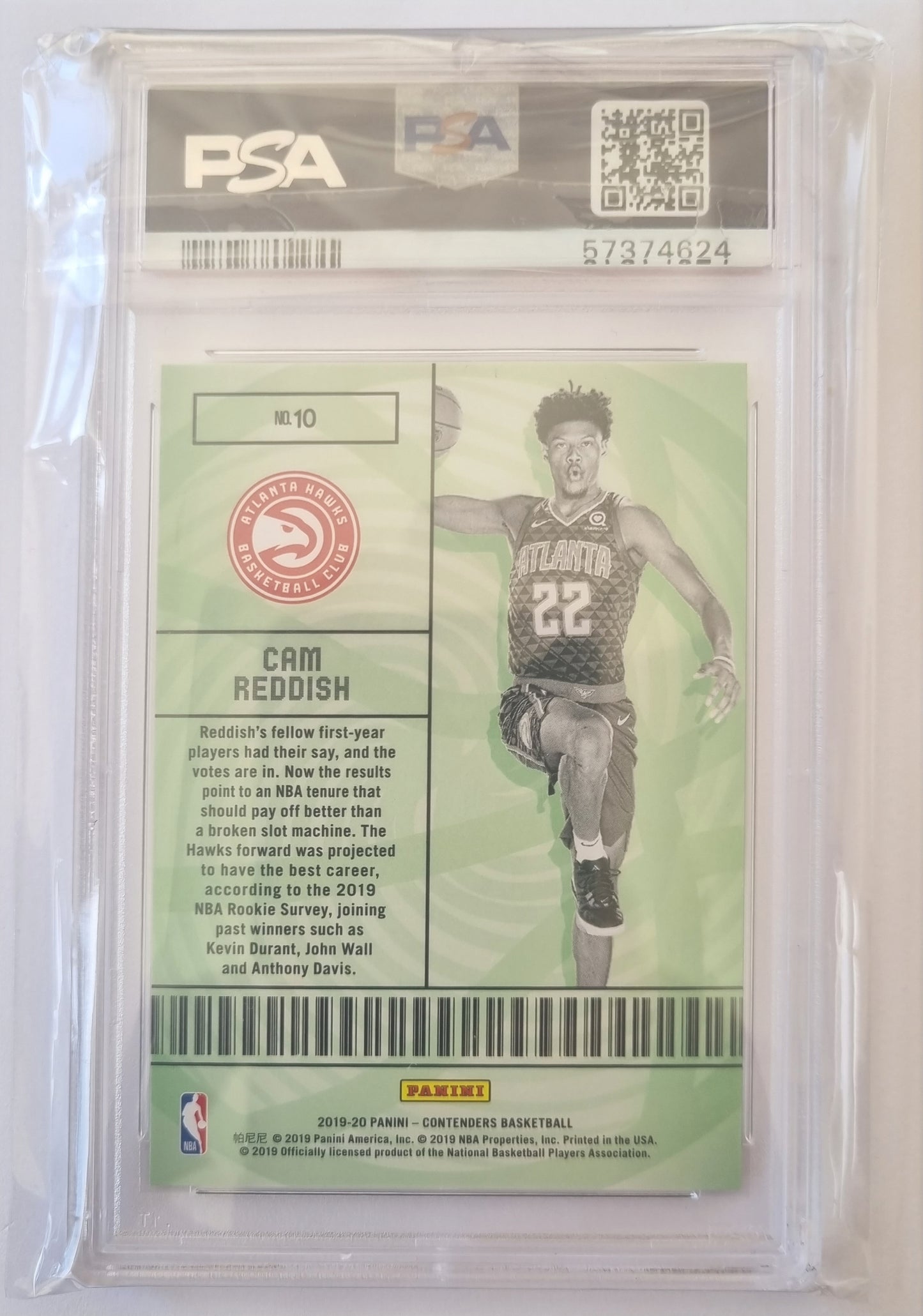 Cam Reddish Rookie Card Lottery Ticket PSA 10 Gem Mint