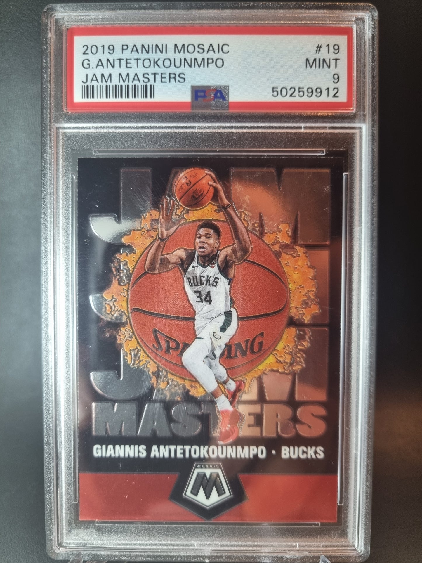 2019 Mosaic #19 Giannis Antetokounmpo Jam Masters PSA 9 Mint