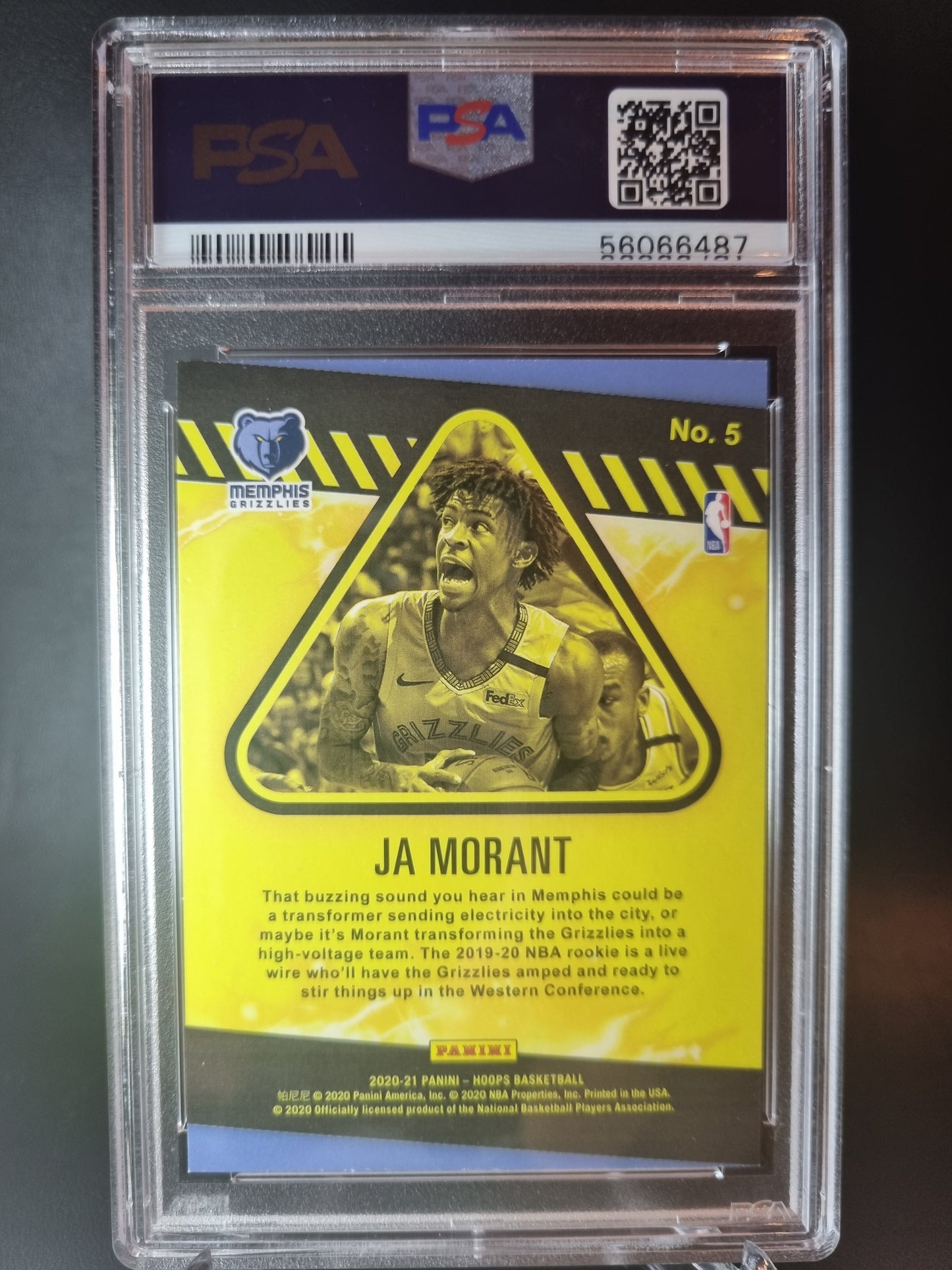 2020 Panini Hoops #5 JA Morant High Voltage PSA 9 Mint