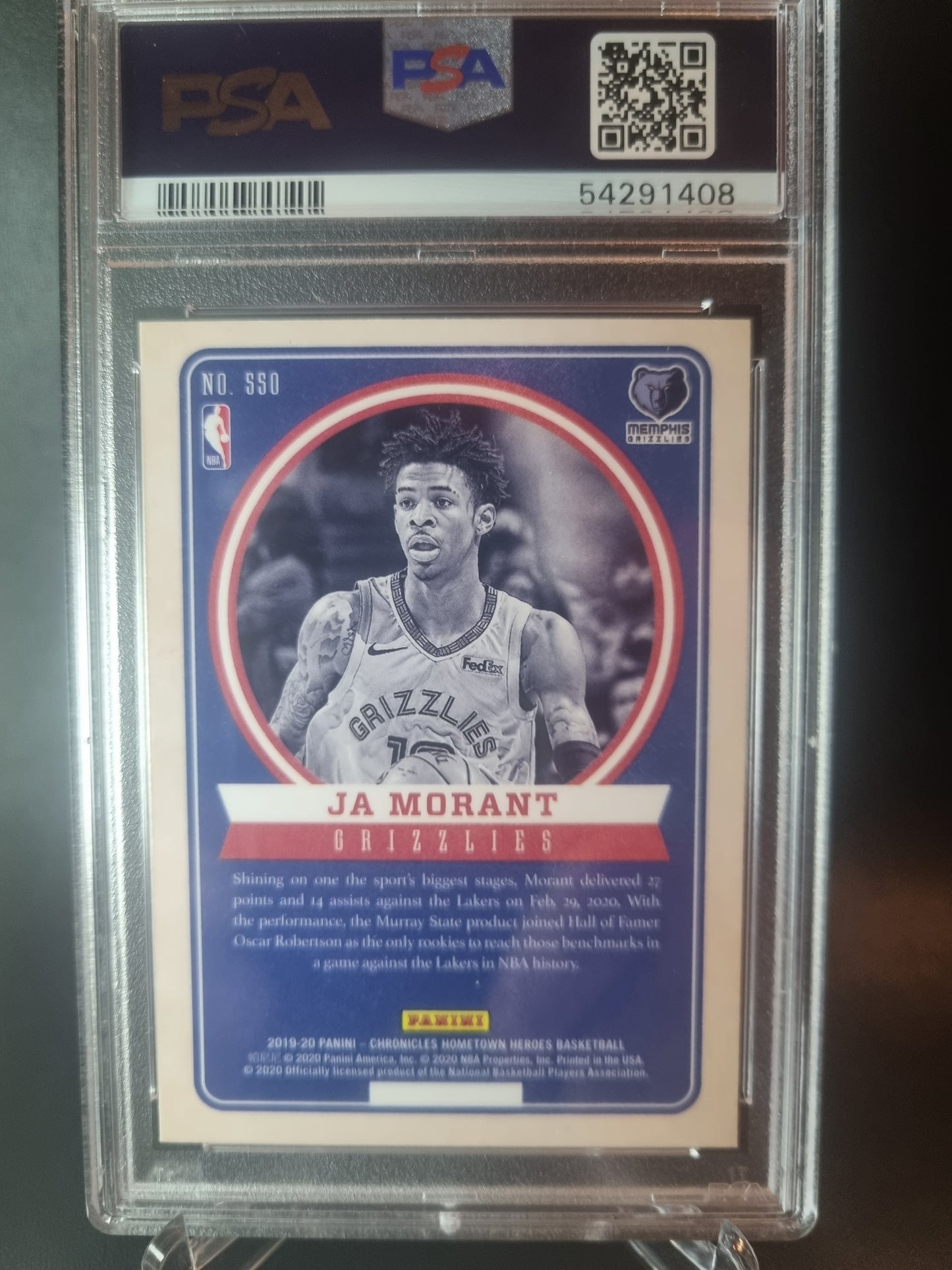 2019 Panini Chronicles #550 JA Morant Rookie Card PSA 9 Mint