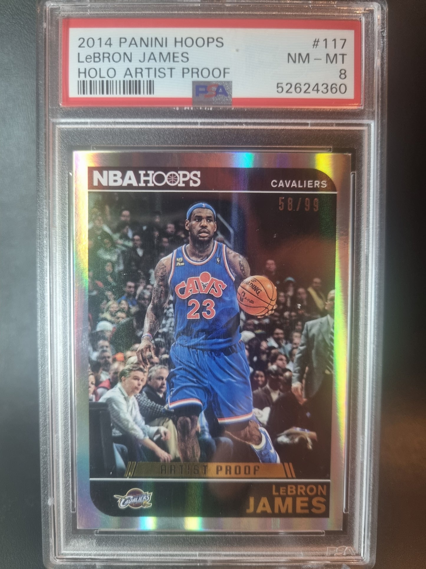 2014 Panini Hoops #117 Lebron James Holo Artist Proof 58/99 PSA 8 Near Mint