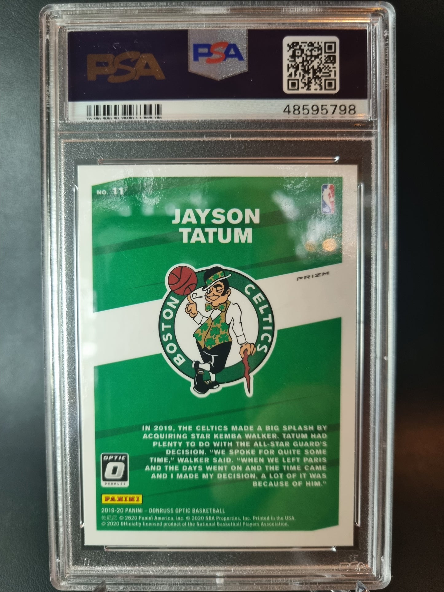 2019 Panini Donruss Optic #11 Jayson Tatum My House Holo PSA 9 Mint