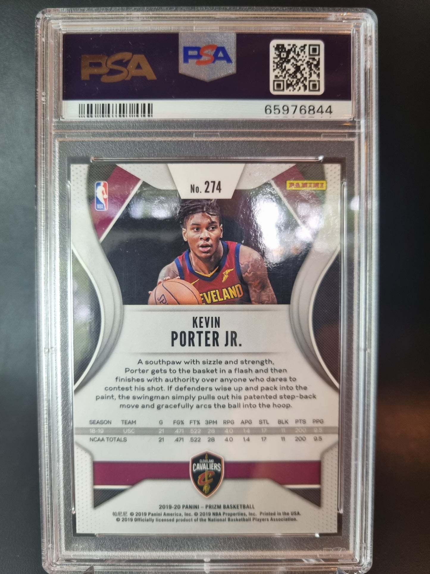 2019 Panini Prizm #274 Kevin Porter Junior Rookie Card PSA 9 Mint