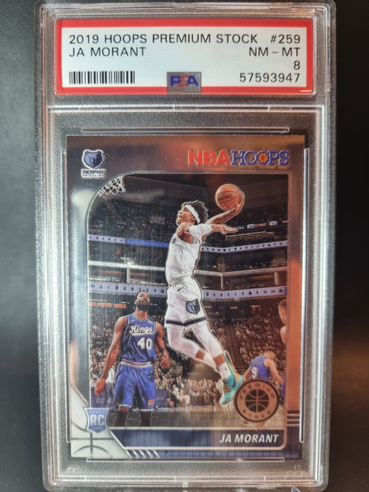 2019 Hoops Premium Stock #259 JA Morant Rookie Card PSA 8 Near Mint