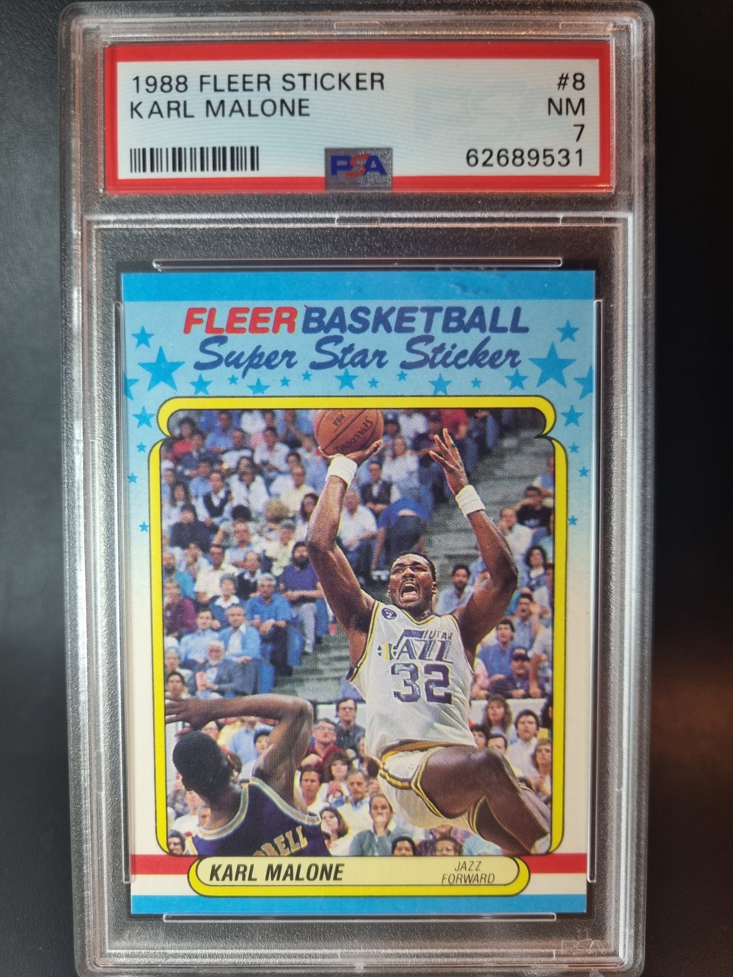 1998 Fleer Sticker #8 Karl Malone PSA 7 Near Mint