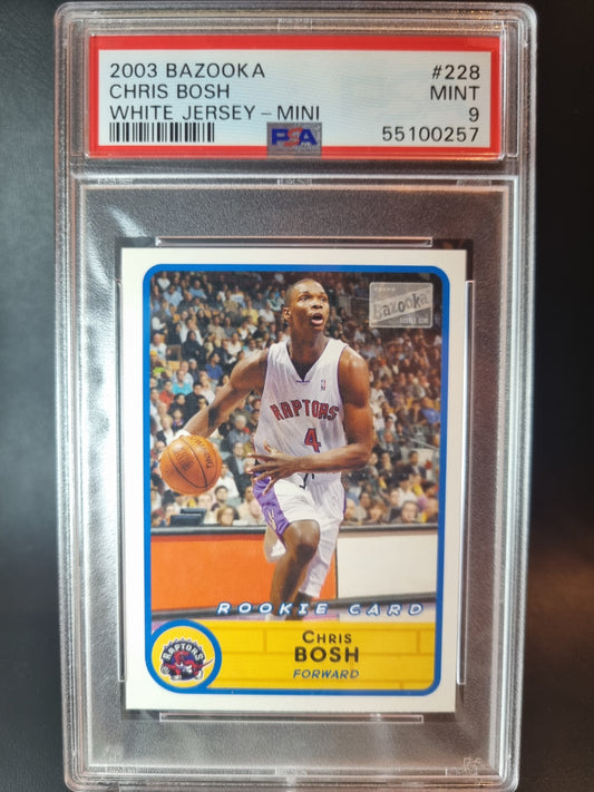 2003 Bazooka #228 Chris Bosh Rookie Card White Jersey Mini PSA 9 Mint