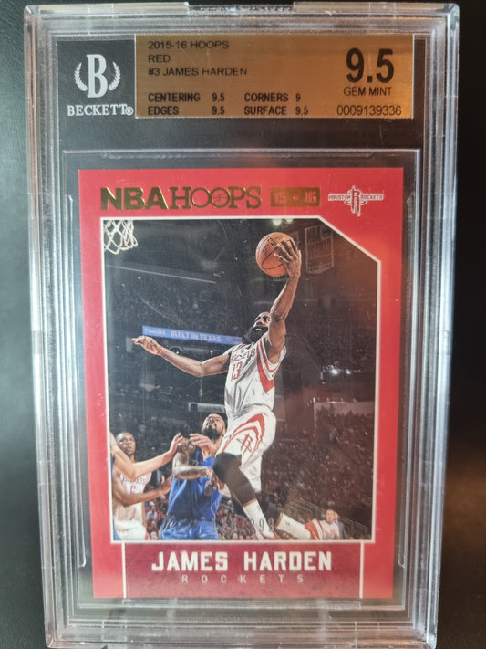 2015 Hoops Red #3 James Harden 120/299 BGS 9.5 Gem Mint