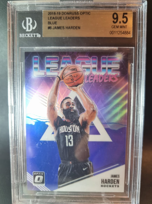 2018 Donruss Optic #6 League Leaders Blue James Harden BGS 9.5 Gem Mint