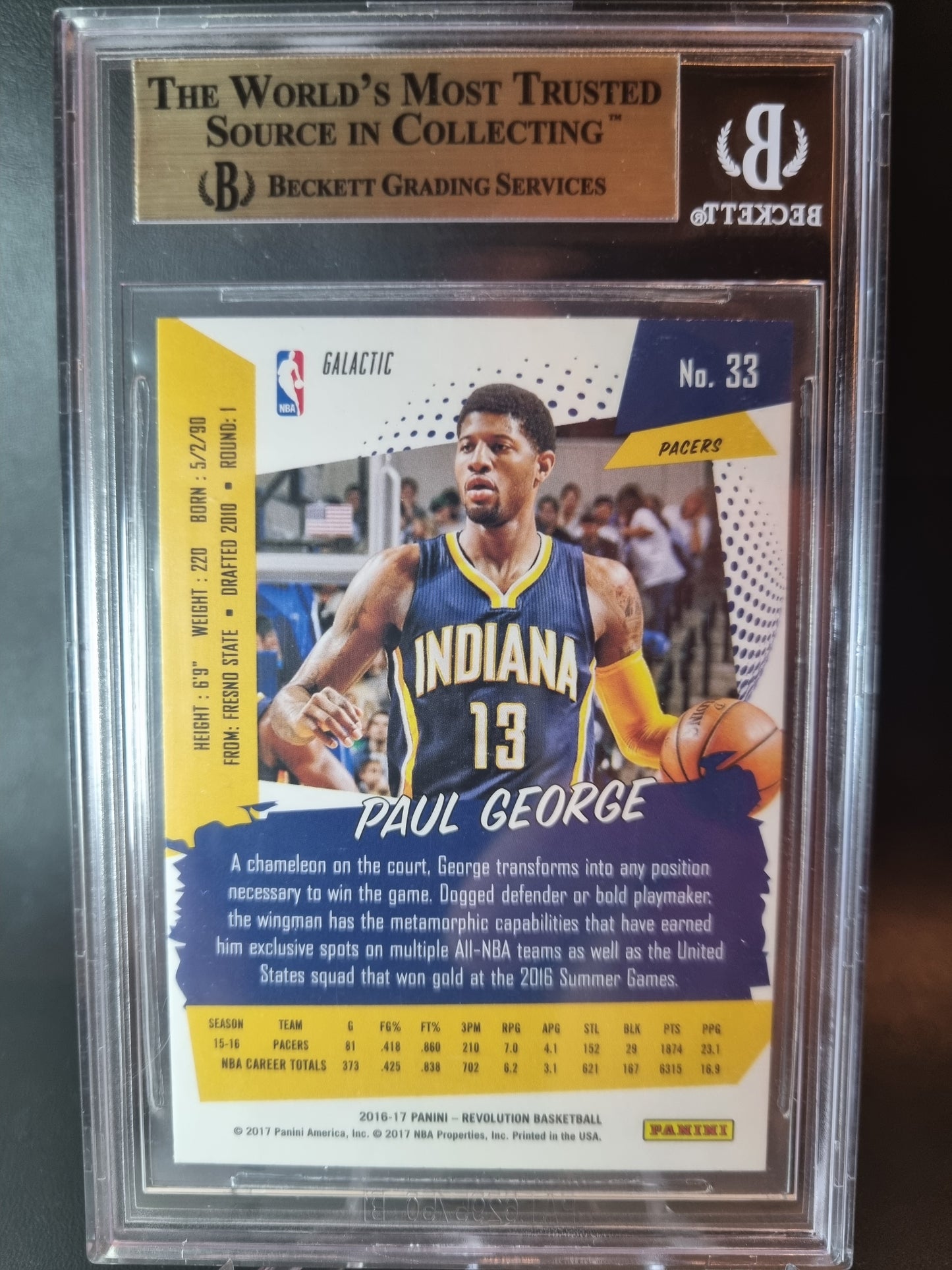 2017 Panini Revolution #33 Paul George BGS 9.5 Gem Mint