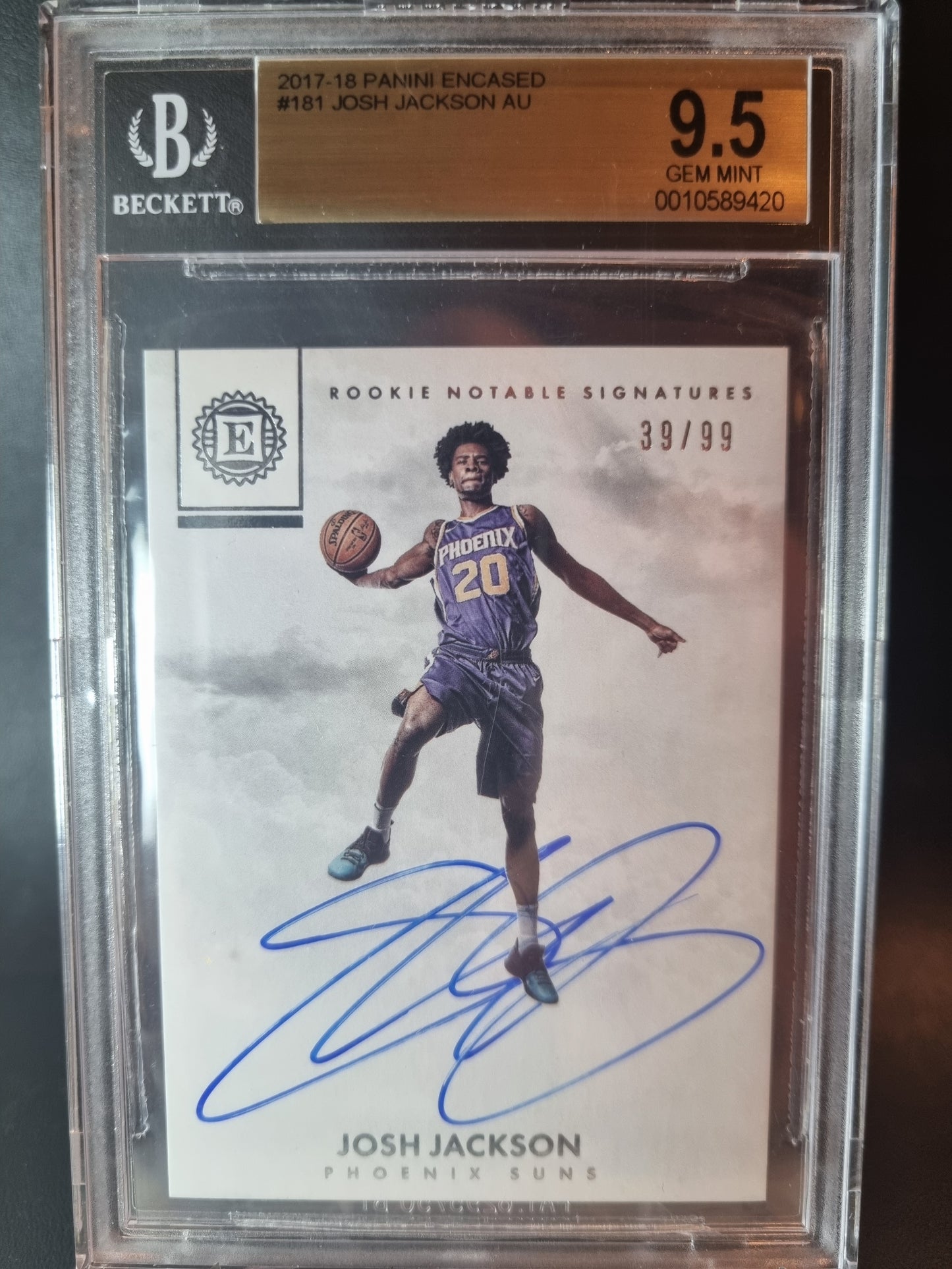 2017 Panini Encased Auto #181 39/99 Josh Jackson BGS 9.5 Mint Auto BGS 9