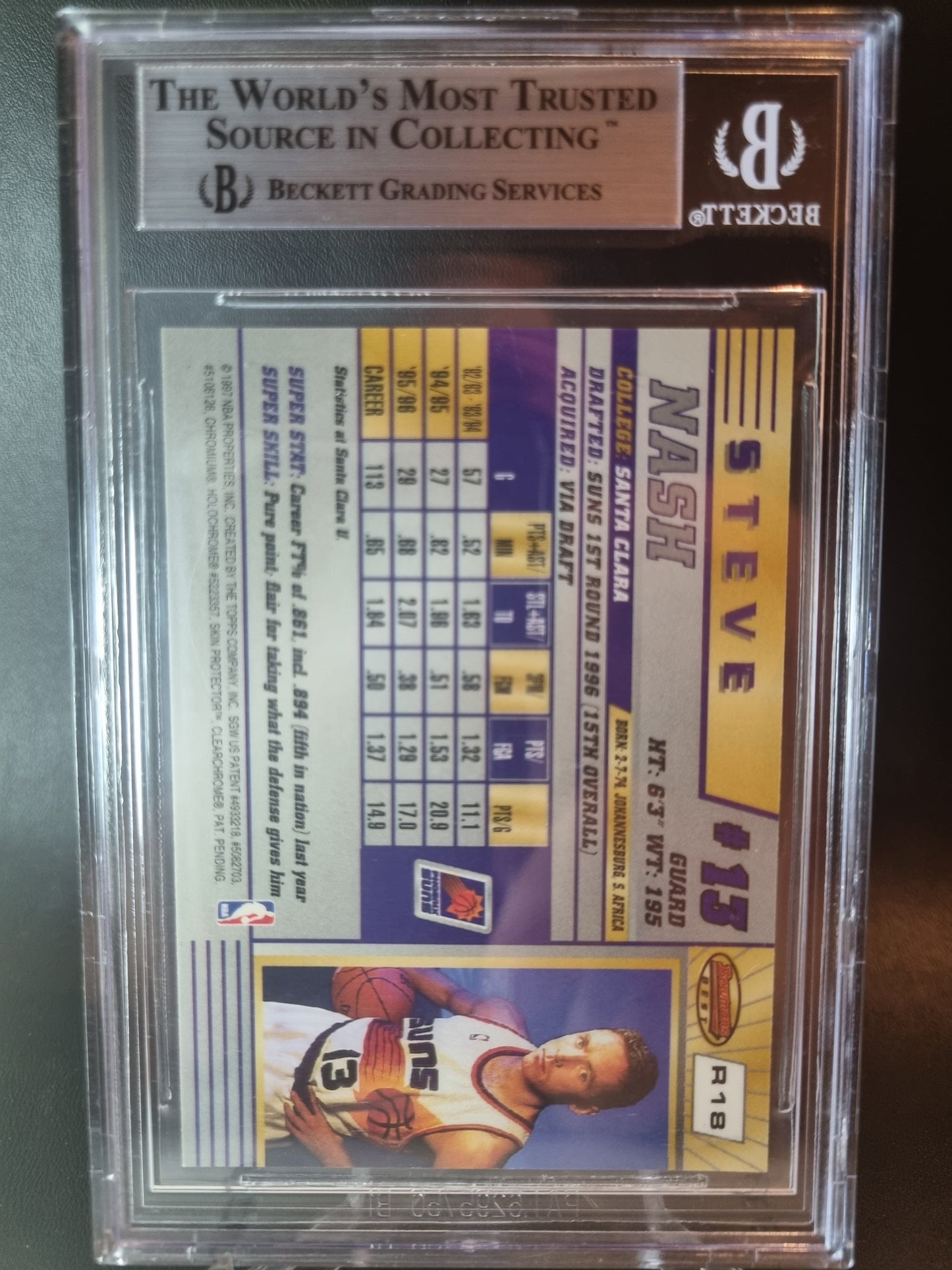 1996 Bowmans Best #R18 Steve Nash Rookie Card BGS 9 Mint