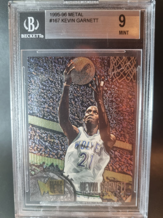 1995 Fleer Metal #167 Kevin Garnett Rookie Card BGS 9 Mint