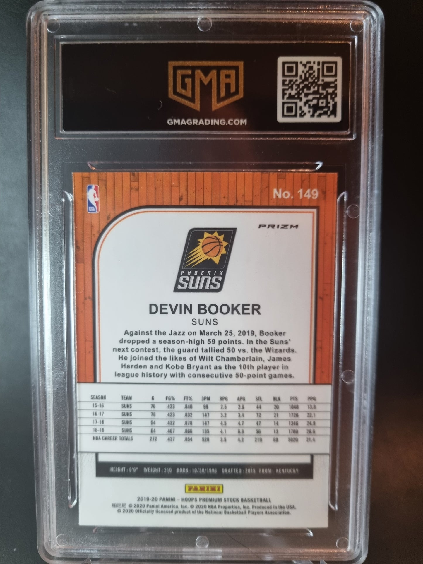 2019 Hoops Premium Stock #149 Pulsar Devin Booker GMA 10 Gem Mint