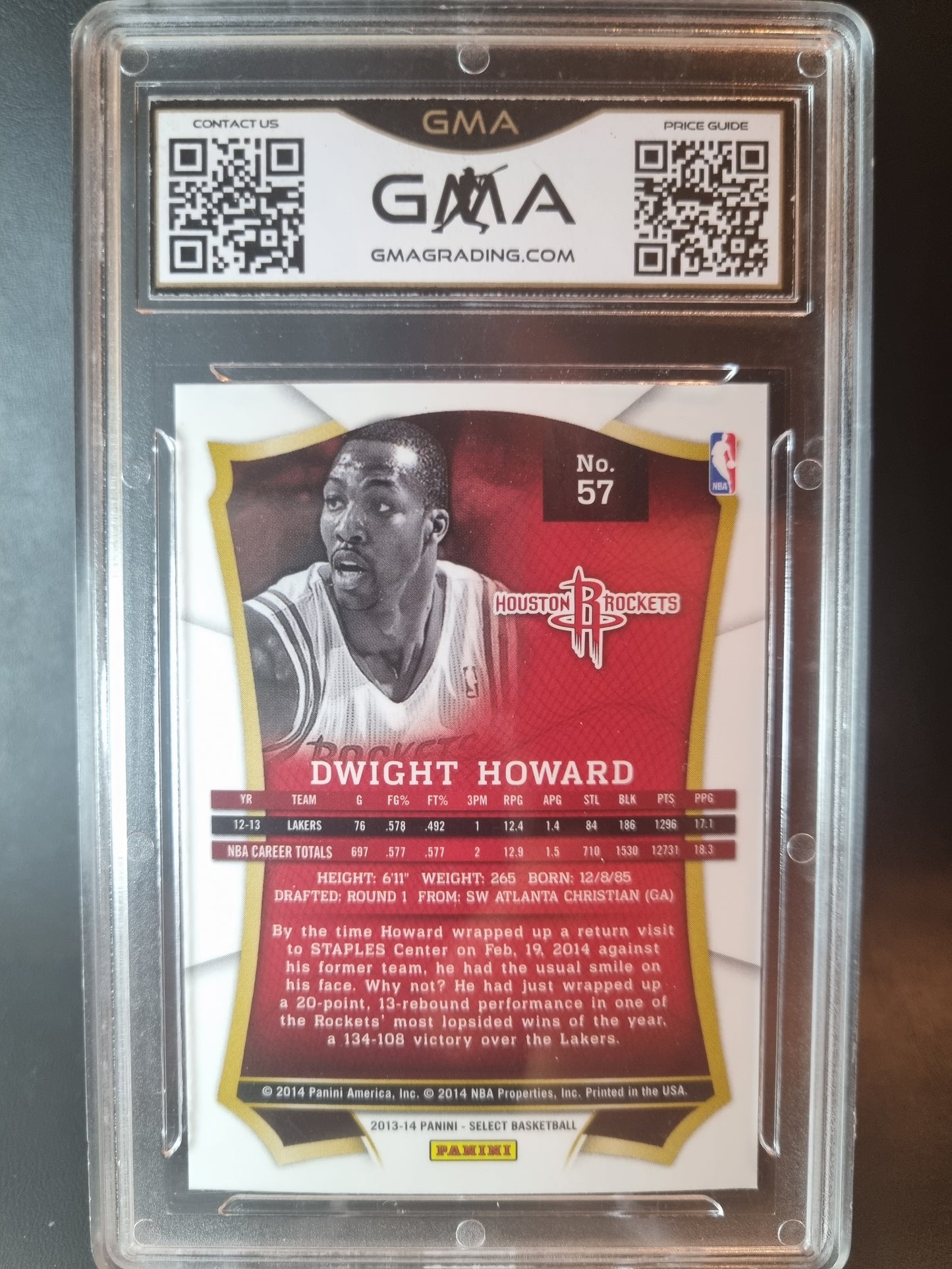 2013 Select #57 Dwight Howard GMA 9 Mint