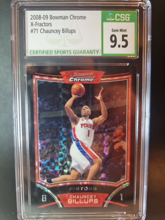 2008 Bowmans Chrome X-Fractors #71 Chauncey Billups CSG 9.5 Gem Mint