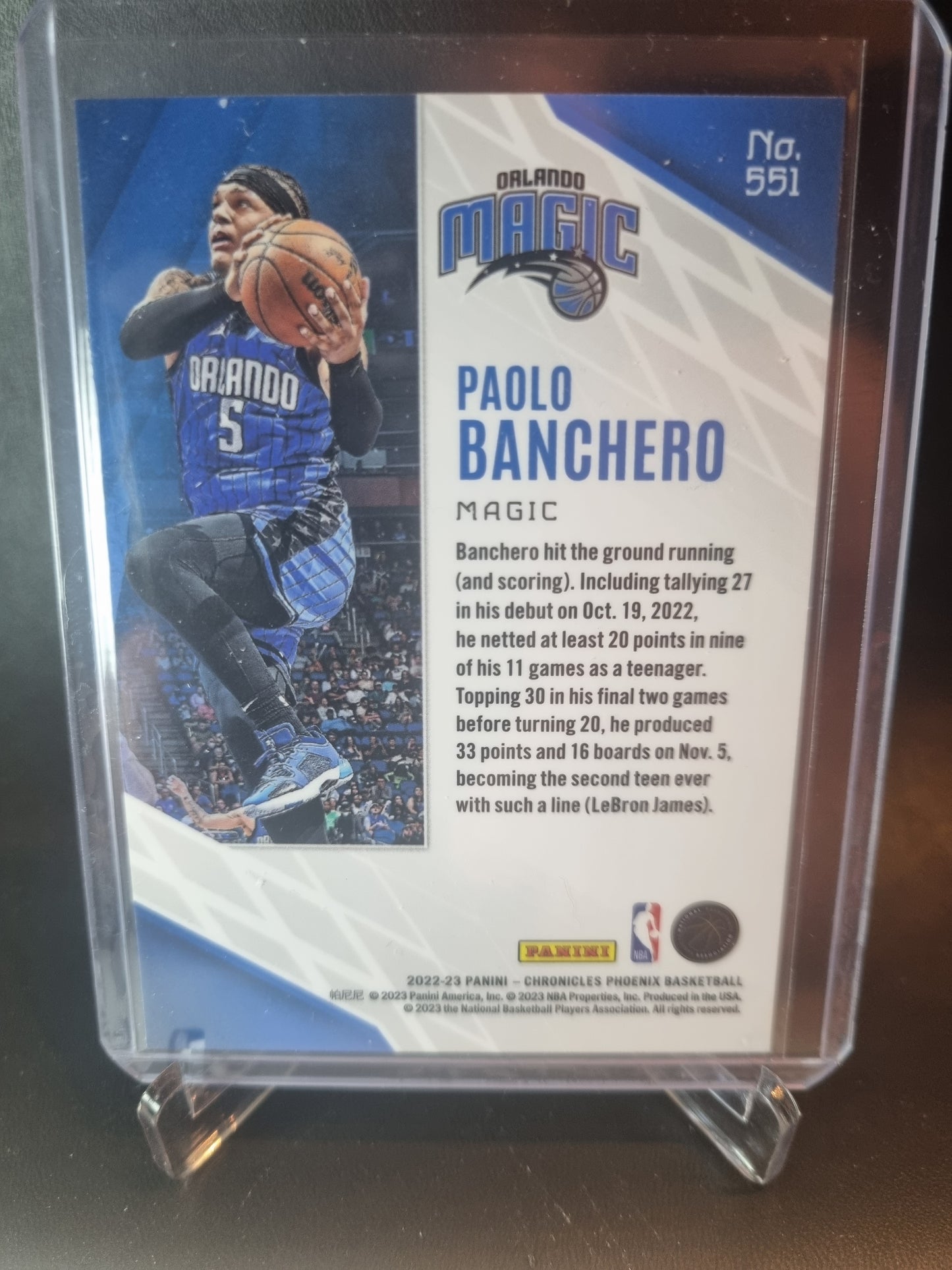 2022-23 Panini Chronicles #551 Paolo Banchero Rookie Card