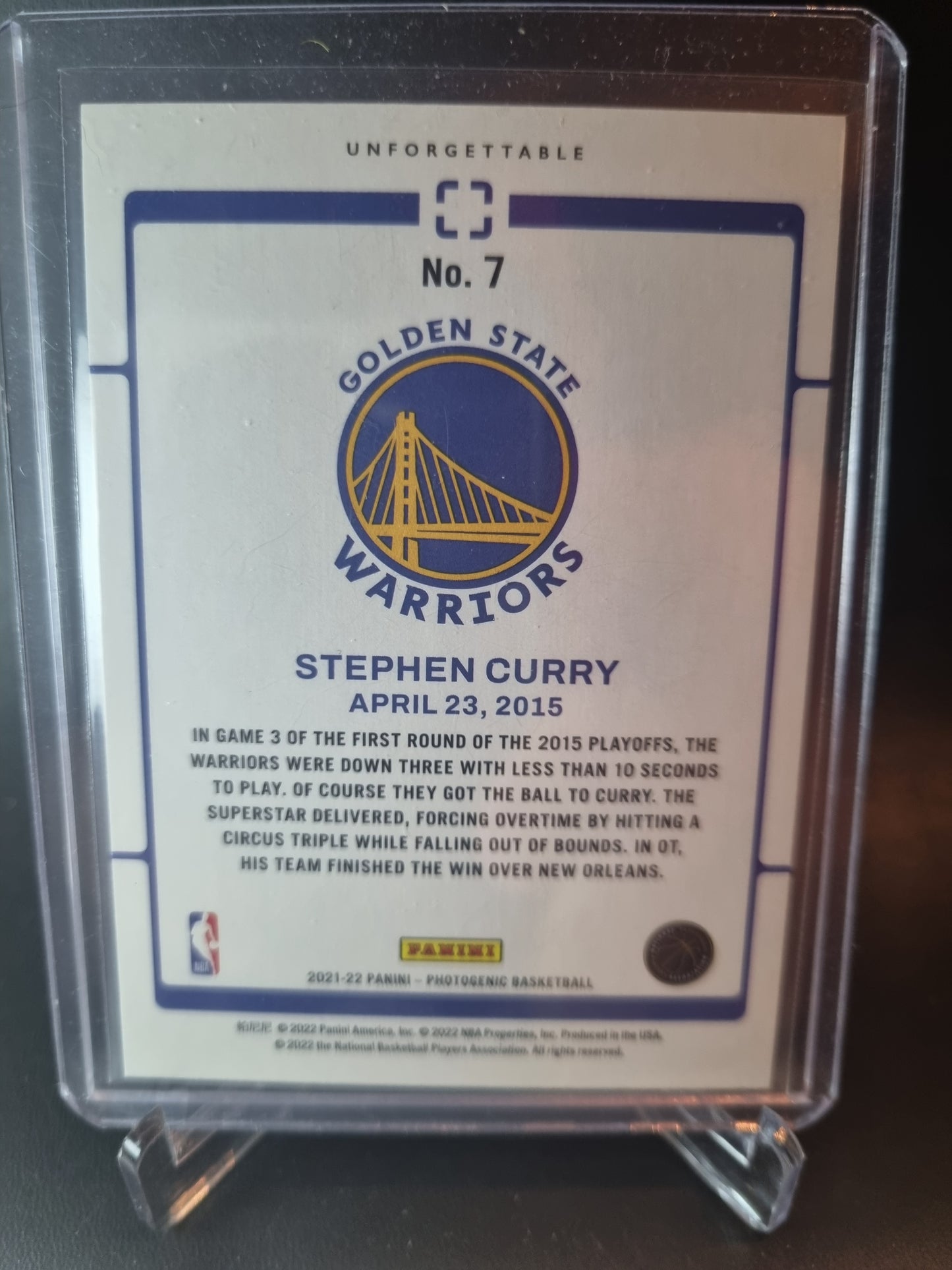 2021-22 Panini Photogenic #7 Stephen Curry Unforgettable Silver