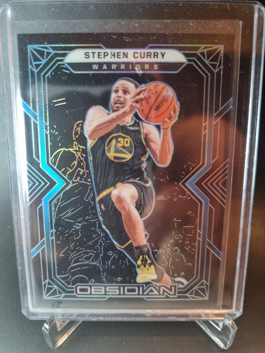 2021-22 Panini Obsidian #30 Stephen Curry Blue Etch 14/16