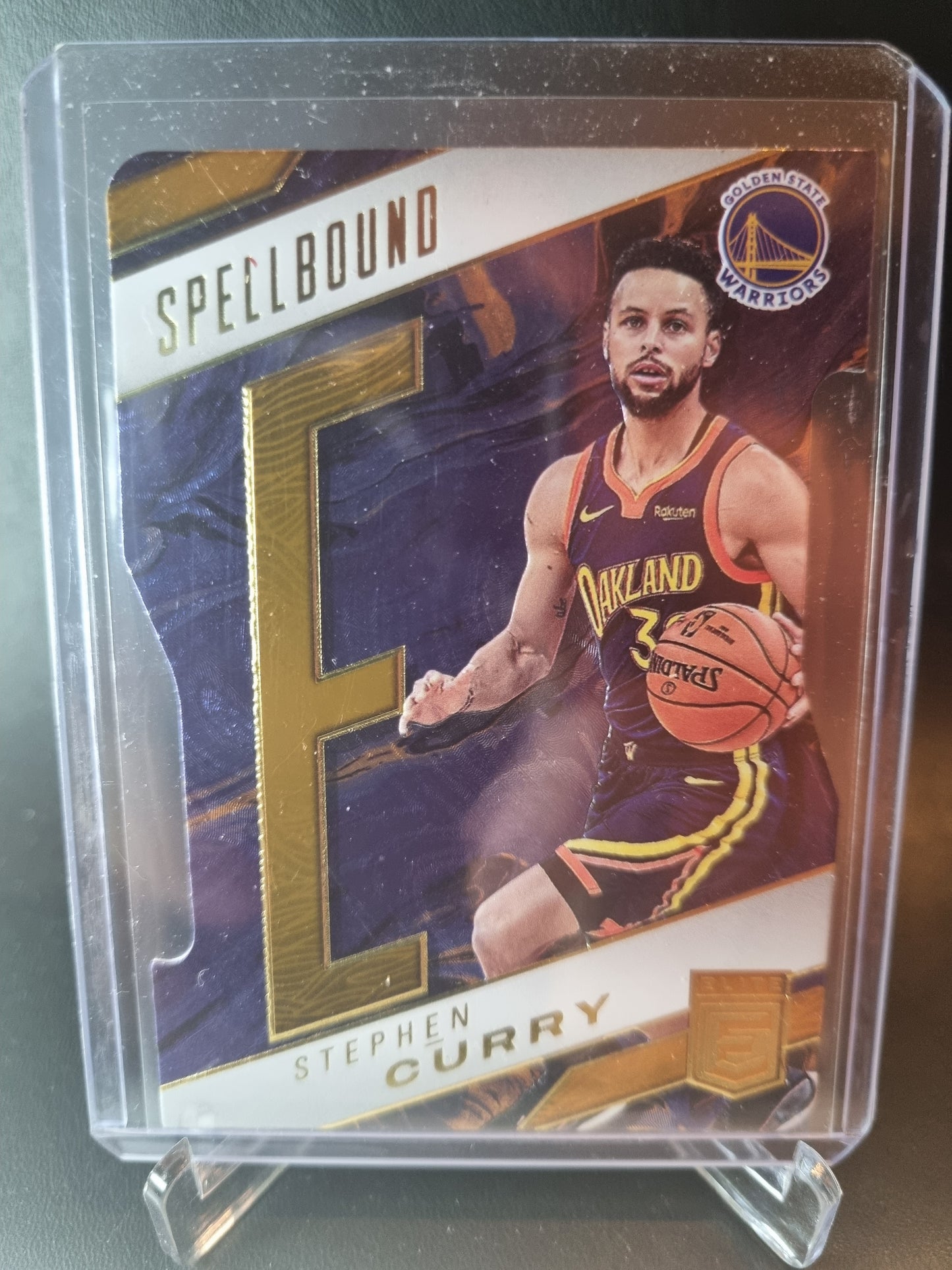 2021-22 Panini Donruss Elite #25 Stephen Curry Spell Bound Die Cut Orange