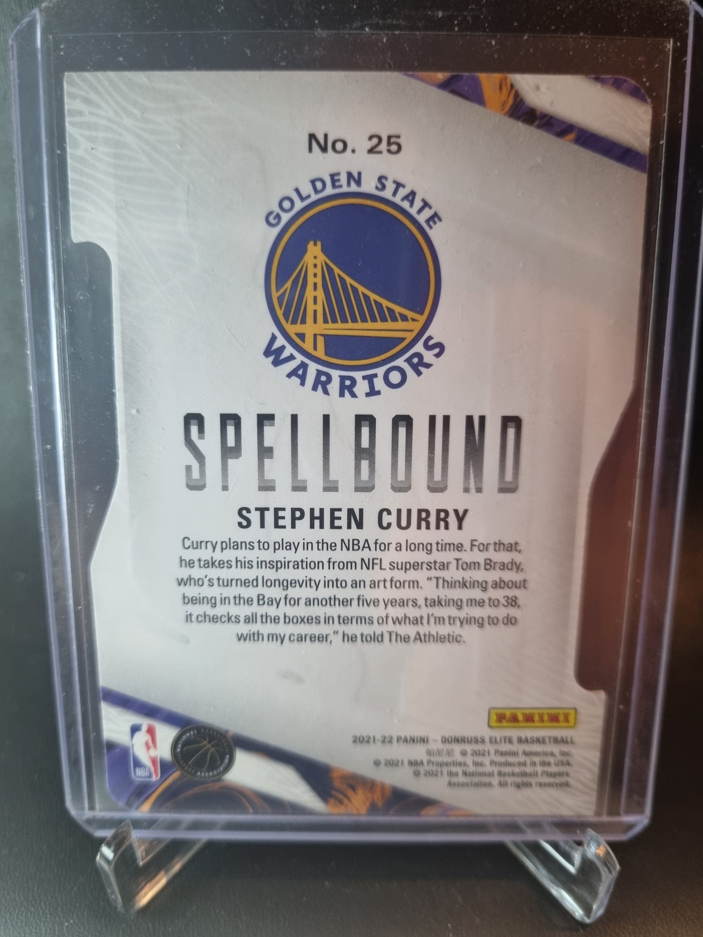 2021-22 Panini Donruss Elite #25 Stephen Curry Spell Bound Die Cut Orange