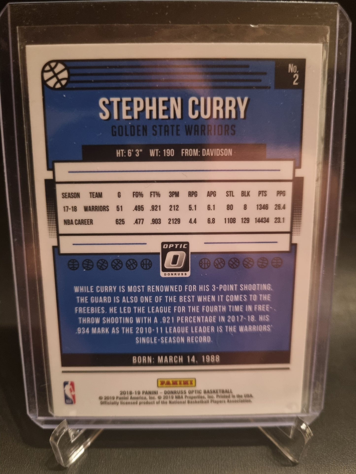 2018-19 Panini Donruss Optic #2 Stephen Curry